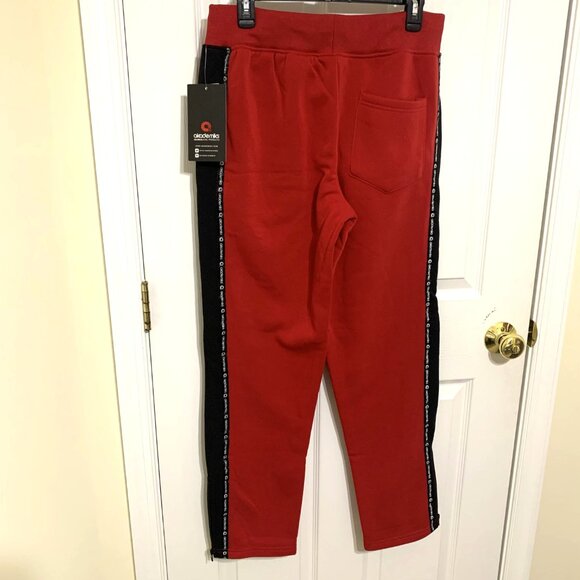 NWT. Akademiks Sweatpants. Red with Black Side Logo. Men. Size XL. - Picture 2 of 10